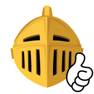 An emoji version of the NECC Knight giving a thumbs up